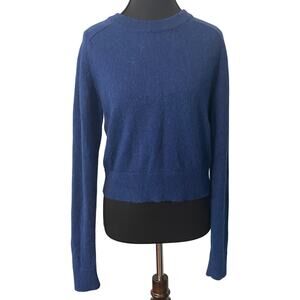 Peruvian Connection 100% Royal Alpaca Blue Crewneck Sweater XS Capsule Luxury‎